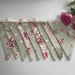 New...shabby Chic Green Bunting - thumbnail 3
