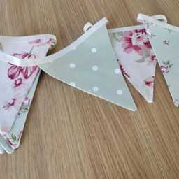 New...shabby Chic Green Bunting - thumbnail 2