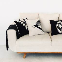 Rel??mpago Woven Wool Cushion, Decorative Throw Pillow, Mexican Textile Handwoven Pillow, Boho Throw Pillow - thumbnail 4