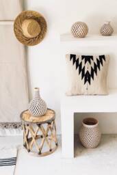 Rel??mpago Woven Wool Cushion, Decorative Throw Pillow, Mexican Textile Handwoven Pillow, Boho Throw Pillow - thumbnail 1