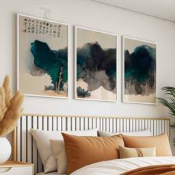 Chinese Set Of 3 Posters, Chang Dai-Chien, Japanese Art Print, Oriental Poster Sets, Asian Decor, Gallery Wall, Gift Idea, A1/A2/A3/A4 - thumbnail 2
