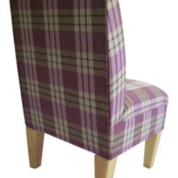 Bedroom Chair On Wooden Beech Coloured Legs - Kintyre Heather Tartan Fabric - thumbnail 3