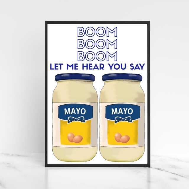 Song Lyric Poster, Mayonaise, Poster Print For Kitchen, Quirky Decor Wall Art - image 1