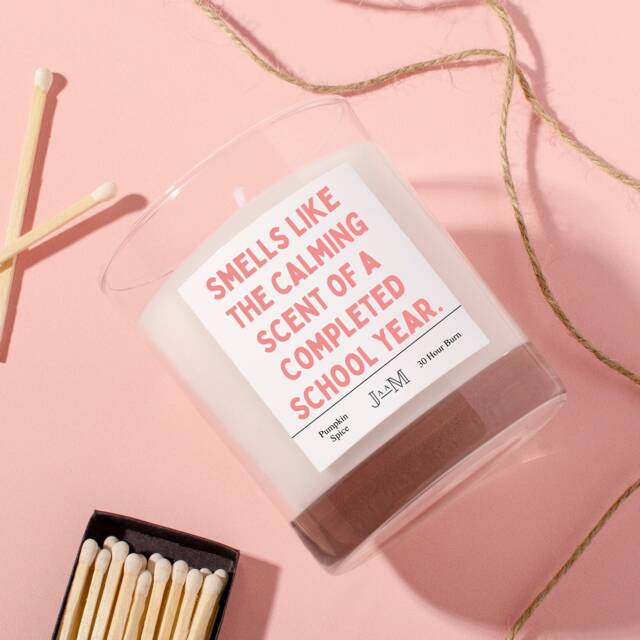Teacher Gift. End Of Year Candle. Relaxing Gift Teacher. Completed School Box - image 1