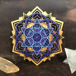 Lotus Mandala, Metatron's Cube, Seed Of Life, Wall Art, Laser Cut, Sacred Geometry - thumbnail 1