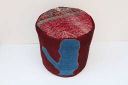 Handmade Kilim Pouf, Wool & Cotton, Rustic Ottoman Footstool - thumbnail 1