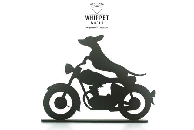 Dachshund Motorbike Ornament Matte Black Acrylic Sausage Dog Gift - image 1