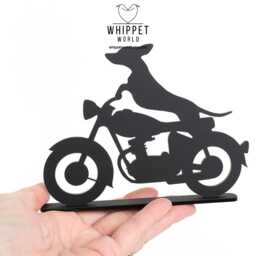 Dachshund Motorbike Ornament Matte Black Acrylic Sausage Dog Gift - thumbnail 2
