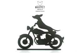 Dachshund Motorbike Ornament Matte Black Acrylic Sausage Dog Gift