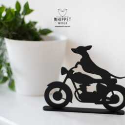 Dachshund Motorbike Ornament Matte Black Acrylic Sausage Dog Gift - thumbnail 4