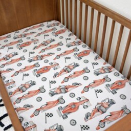 Bedding - Race Cars Red, Duvet Cover Set, Fitted Sheets, Pillow Case, Modern Colourful Kids Bedding - thumbnail 2