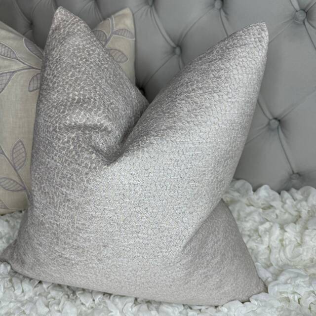 Lilac Cushion Pillow Cover For Sofa Bed Designer Fabric Voyage Duck Egg Taupe Furnishing Soft Textured - Double Sided - image 1