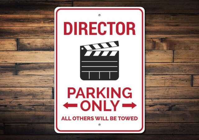 Director Parking Sign, Gift, Wall Decor, Movie Clapperboard Sign-Quality Aluminum - image 1