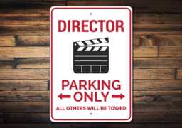 Director Parking Sign, Gift, Wall Decor, Movie Clapperboard Sign-Quality Aluminum - thumbnail 1