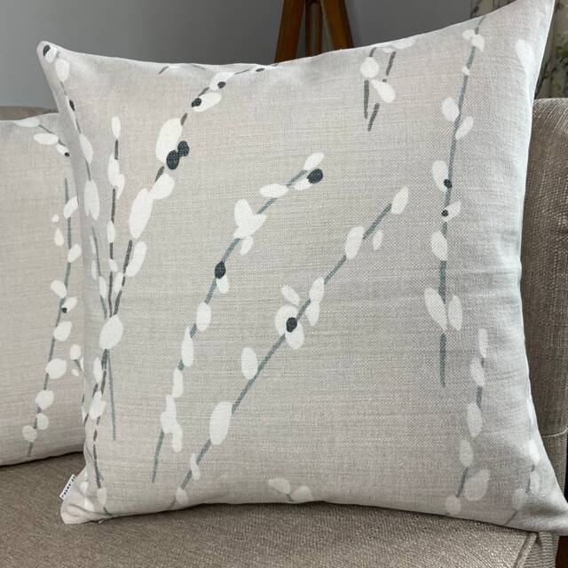 Willow Cushion Cover - Romo Mikardo Silver Birch Fabric, Double-Sided Scatter Pillow, English Country Home Decor - image 1