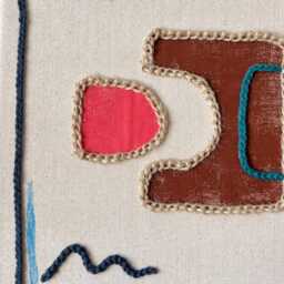 Hand Woven Wall Hanging Abstract Crochet Yarn Art - 11, 5 X 15, 5 Inch - thumbnail 3