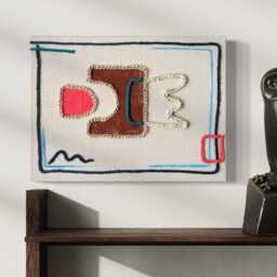 Hand Woven Wall Hanging Abstract Crochet Yarn Art - 11, 5 X 15, 5 Inch - thumbnail 2