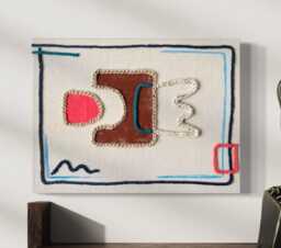 Hand Woven Wall Hanging Abstract Crochet Yarn Art - 11, 5 X 15, 5 Inch - thumbnail 1