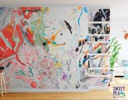 Working Artist Splatter Abstract Wall Mural Removalble Wallpaper M4231B - thumbnail 1