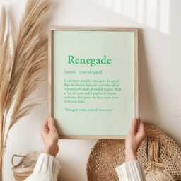 Renegade Definition Print - Funny Job Wall Art Quitting Gift Career Change Poster Red Typography Decor UK Printed Stressful - thumbnail 3