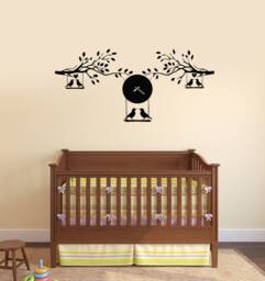 Nursery Vinyl Wall Decal Branches Birds Clock Kids Room Decor Stickers Mural - #2764Di - thumbnail 1