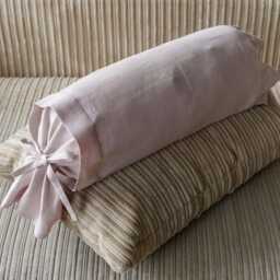 Natural Linen Bolster Cover/Linen Candy Pillow Case Round Cushion - thumbnail 2