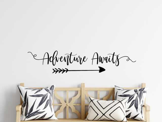 Adventure Awaits Decal - Wall Nursery Arrow - Arrow Camping Decal - image 1
