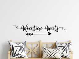 Adventure Awaits Decal - Wall Nursery Arrow - Arrow Camping Decal - thumbnail 1