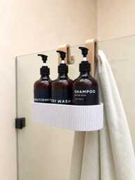 Shower Glass Caddy Bathroom Shelf Organiser Storage Rack - thumbnail 1
