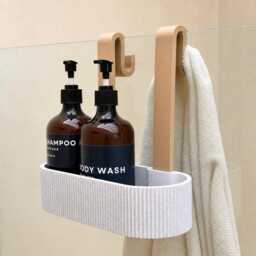 Shower Glass Caddy Bathroom Shelf Organiser Storage Rack - thumbnail 4
