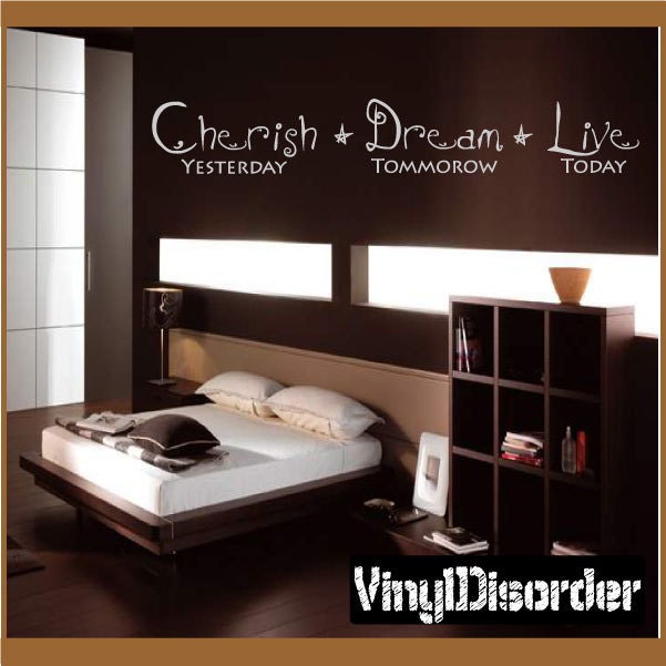Cherish Yesterday Dream Tomorrow - Vinyl Wall Decal Quotes Sticker Quoteshouse08Et - image 1