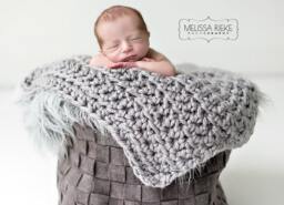 Gray Newborn Baby Blanket Chunky Photo Prop