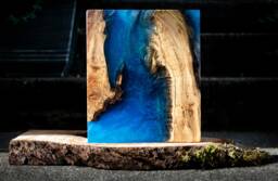 Small Resin & Wood Custom Art Piece
