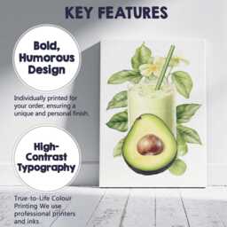 Fresh Avocado Smoothie Botanical Kitchen Canvas Wall Art Print Decor Picture Ready To Hang - thumbnail 2