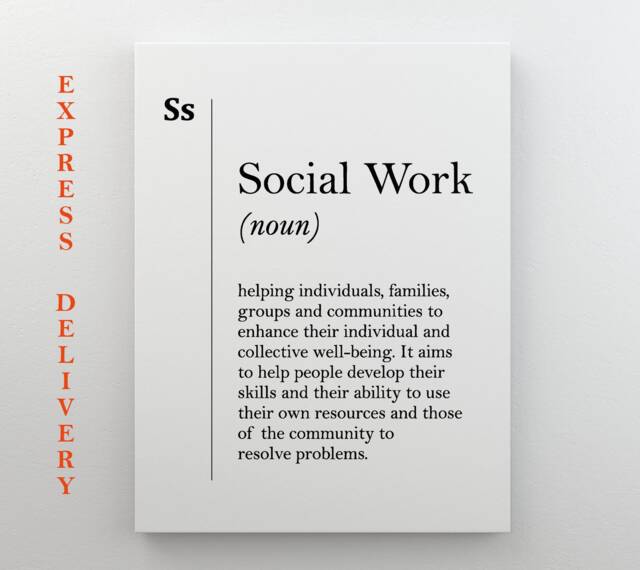 Social Work Definition Canvas Print Worker Gift Coworker New Job Wall Art Scandinavian Poster - image 1