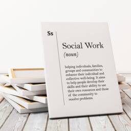 Social Work Definition Canvas Print Worker Gift Coworker New Job Wall Art Scandinavian Poster - thumbnail 3
