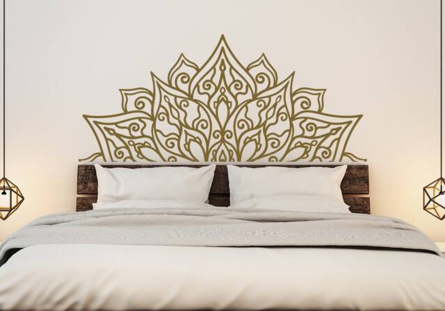 Mandala Headboard Wall Decal Bohemian Vinyl Sticker - Yoga & Meditation Bedroom Decor 250 - image 1