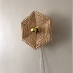 Hexa Portable Light Wall Lamp Made From Natural Fibers - thumbnail 3
