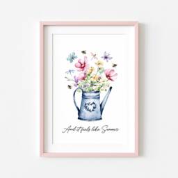 Wildflower Bouquet Summer Art Print Bees & Butterflies - Unframed - thumbnail 3