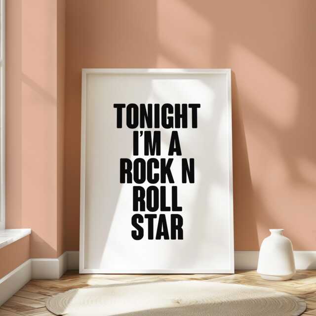 Rock N Roll Star Oasis Lyric Print Retro Music Poster - A5 8x10 A4 A3 - image 1