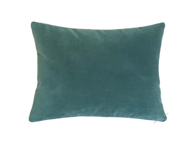 Caribbean Green Velvet Suede Decorative Throw Pillow Cover/Case Cushion 12x16 - image 1