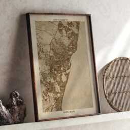 Recife, Pernambuco Map - Vintage Beige Detailed Print Brazil Travel Gift - thumbnail 1