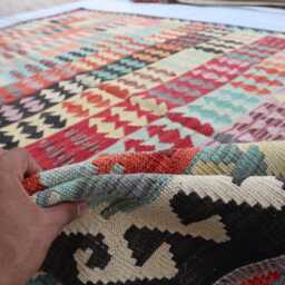7x10 Afghan Stunning Kilim Rug, Turkmen Tribal Rug, Chubi Maimana New Flatweave Vintage Rug For Bedroom, Livingroom - thumbnail 4