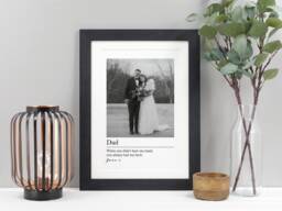 Personalised Photo Gift For Dad - Father's Day Custom Print Black & White Keepsake Birthday Va065 - thumbnail 1