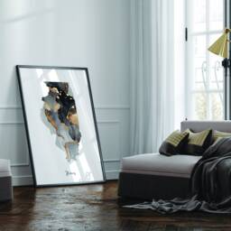 Illinois Map Black & Gold Wall Art Print Us State - Usa United States Of America - thumbnail 2