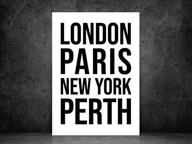 Perth Iconic Bold Town Scotland Or Australia Print Poster - Gift Bespoke A5 A4 A3 Framed Unframed - image 1