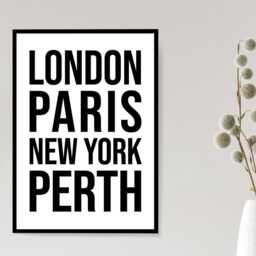 Perth Iconic Bold Town Scotland Or Australia Print Poster - Gift Bespoke A5 A4 A3 Framed Unframed - thumbnail 3