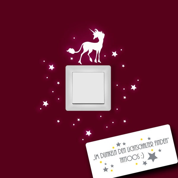 Wall Sticker Unicorn With Stars Fluorescent M952
