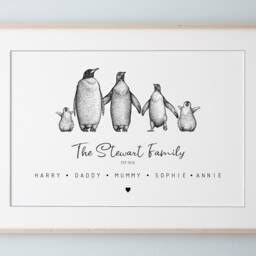 Personalised Penguin Family Print, Our Gift, Birthday Christmas - thumbnail 2