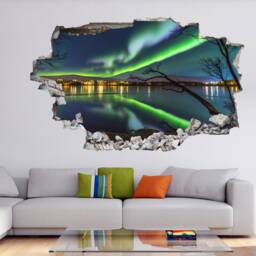 Northern Lights Nature View Wall Decal Sticker Mural Poster Print Art Home Office Decor Fr11 - thumbnail 2